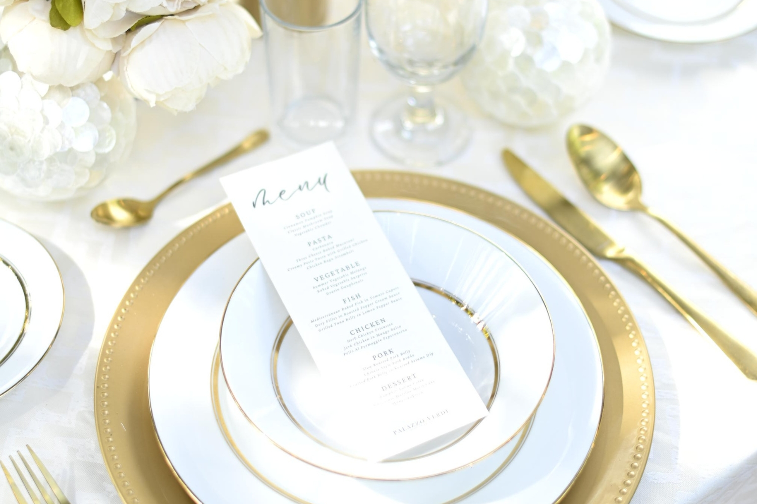 Palazzo Banquet elegant table setting
